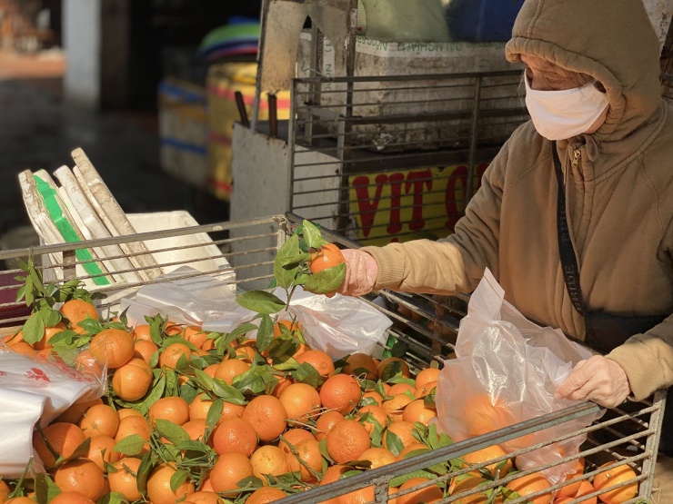 Theo chia sẻ của nhiều tiểu thương, quýt sim là một trong những mặt hàng bán chạy nhất thời điểm hiện tại.