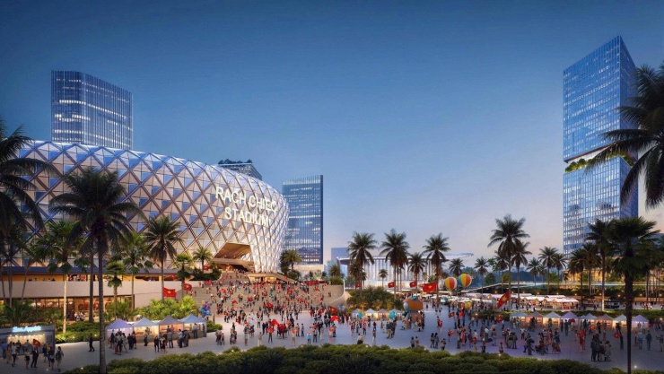 Phối cảnh dự án Khu liên hợp Thể dục Thể thao Quốc gia Rạch Chiếc.