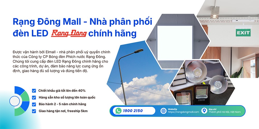 Rạng Đông Mall là website thuộc hệ thống Elmall, chuyên phân phối đèn LED Rạng Đông chính hãng.