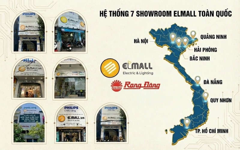 Hệ thống showroom Elmall hiện có mặt tại Hà Nội, TP.HCM, Đà Nẵng, Hải Phòng, Quảng Ninh, Bắc Ninh và Quy Nhơn