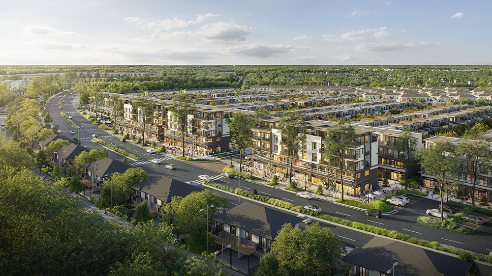 Đô thị tích hợp Izumi City (170 ha) tọa lạc tại Phường Long Hưng, khu vực hưởng lợi trực tiếp từ các dự án hạ tầng huyết mạch, hình thành tâm điểm kết nối mới giữa TP.HCM và Đồng Nai. (Ảnh phối cảnh)