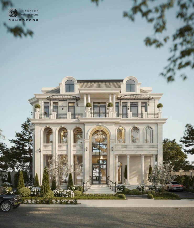 Theo hình ảnh được đăng tải trước đó trong bản thiết kế, căn biệt thự có khuôn viên rộng, có sân vườn để trồng cây, hoa theo ý thích. Ngôi nhà mang phong cách châu Âu, tương tự với căn biệt thự mà Huyền Baby sở hữu ở TP.HCM.