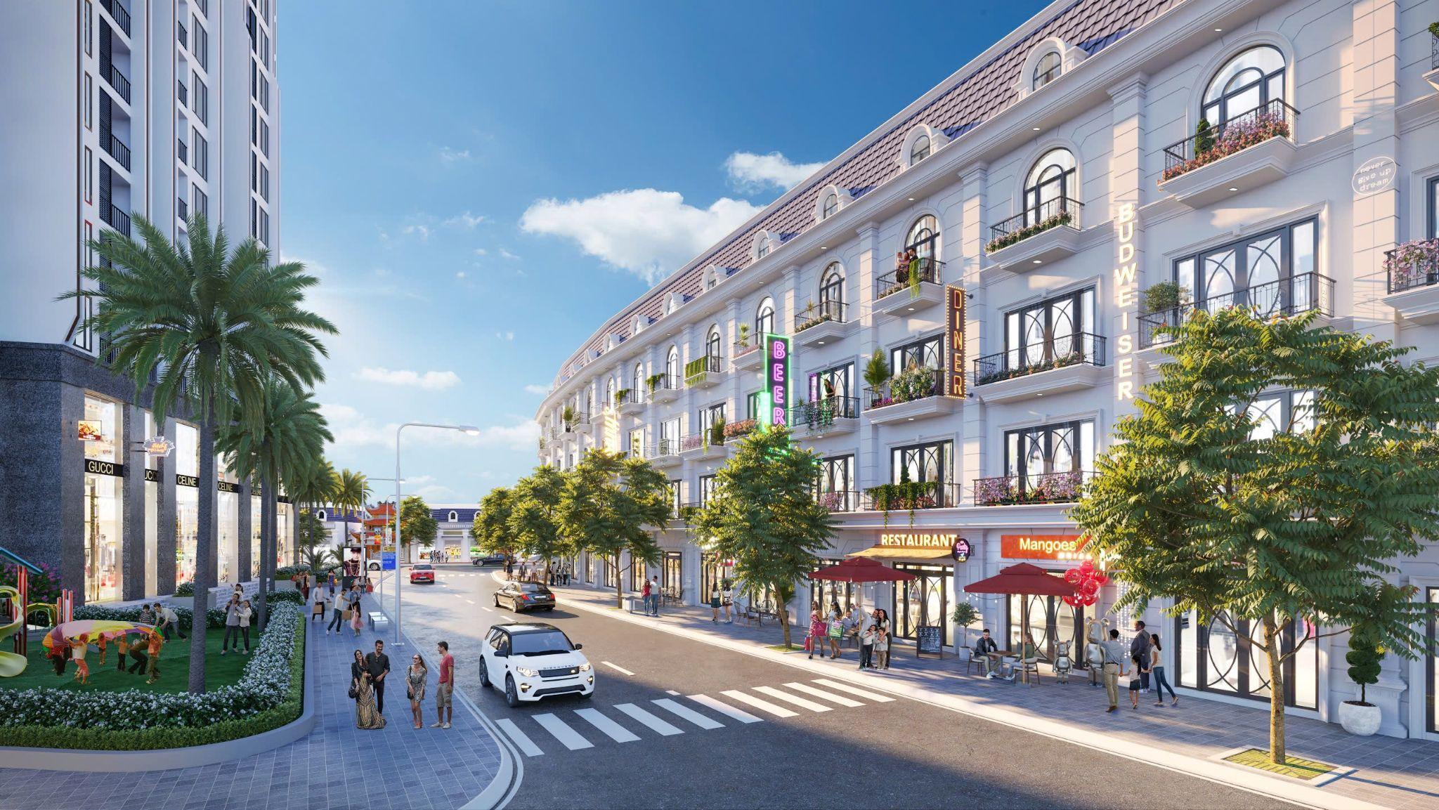 Sự cộng hưởng giữa vị trí, giao thông và tiện ích nội khu như trung tâm thương mại, trường học, khu vui chơi biến shophouse thành “trái tim thương mại” của Song Hong Diamond City.