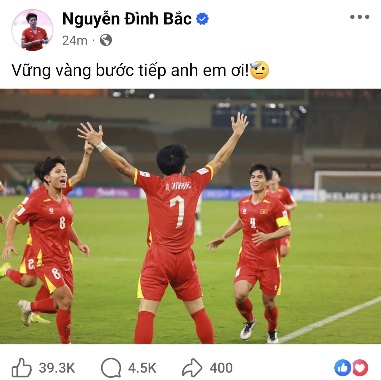 Bài đăng của Đình Bắc trên Facebook.
