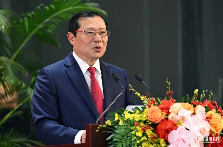 Ông Lại Xuân Môn - ủy viên Trung ương Đảng, Phó trưởng ban thường trực Ban Tuyên giáo và Dân vận Trung ương, Giám đốc Trung tâm báo chí Đại hội 14. Ảnh: Phạm Hải