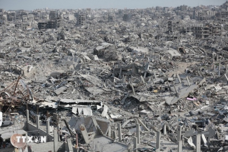 Dải Gaza bị tàn phá do xung đột. Ảnh: IRNA/TTXVN
