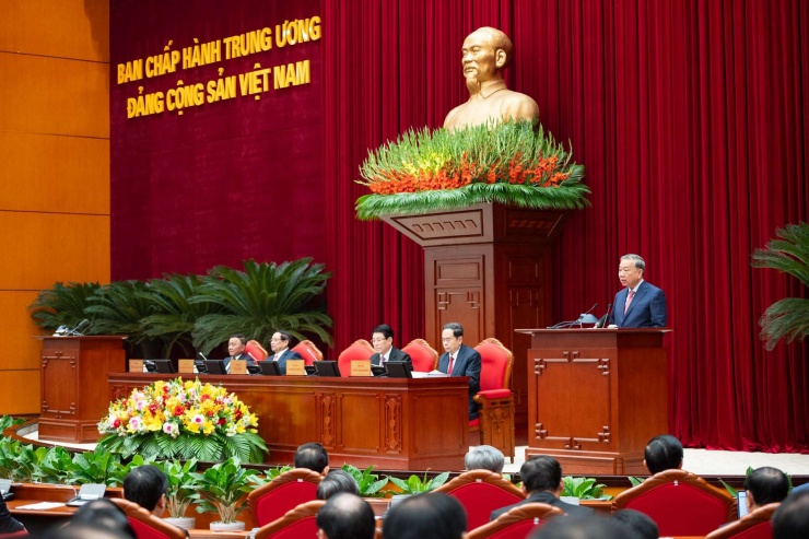 Tổng Bí thư Tô Lâm phát biểu tại Hội nghị Trung ương 15. Ảnh: Phạm Thắng