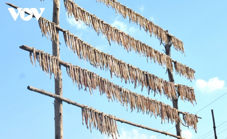 Về giá cả, đối với mặt hàng khô khoai từ nguyên liệu cá địa phương khá ổn định, dịp Tết này giá tăng nhẹ giúp các hộ dân, cơ sở làm khô có nguồn thu nhập ổn định