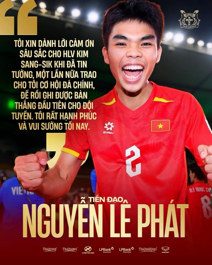 Chia sẻ của Lê Phát sau khi ghi bàn vào lưới U23 UAE. (Ảnh: Ninh Bình FC)