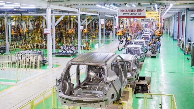 Dây chuyền sản xuất ô tô của THACO. Ảnh Thacogroup.vn