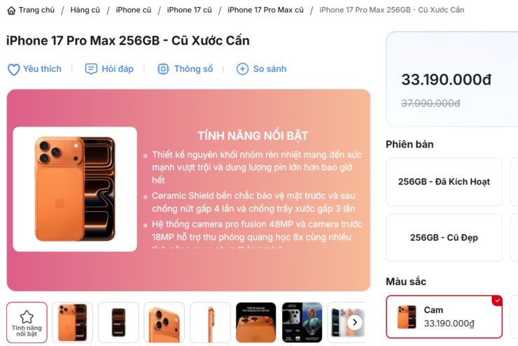 iPhone 17 Pro Max cũ đã xuất hiện: Rẻ hơn máy mới nguyên seal tới 9 triệu đồng