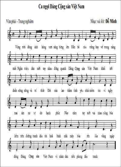 Ca khúc "Ca ngợi Đảng Cộng sản Việt Nam" được nhạc sĩ Đỗ Minh sáng tác năm 1951. Ảnh: TL