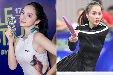 Hoa hậu Hương Giang cùng Lý Hoàng Nam gây ấn tượng giải pickleball toàn sao