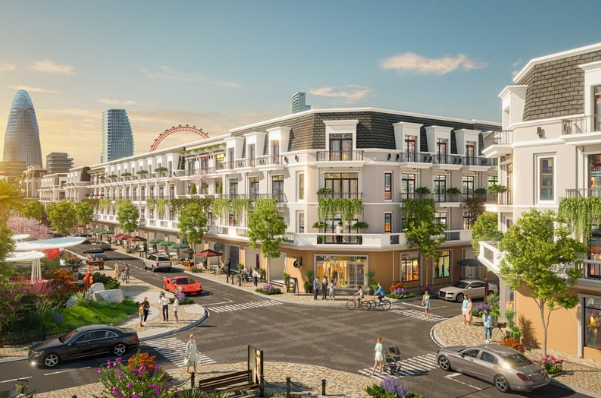 Phối cảnh mặt bằng shophouse đang dần “thành hình” tại Bình Sơn Ocean Park. Ảnh: Bình Sơn Ocean Park