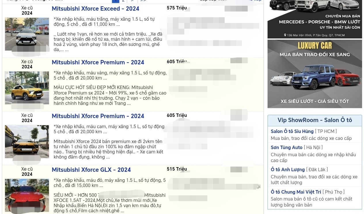 Nhiều tin rao bán Xforce.