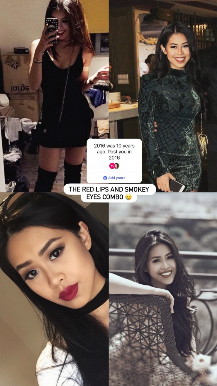 Từ cách đây 10 năm, fashionista Tiên Nguyễn đã chuộng lối trang điểm kiểu Tây với đặc trưng là mắt khói sắc sảo. So với nhan sắc hiện tại, ái nữ nhà doanh nhân Jonathan Hạnh Nguyễn không có nhiều thay đổi.