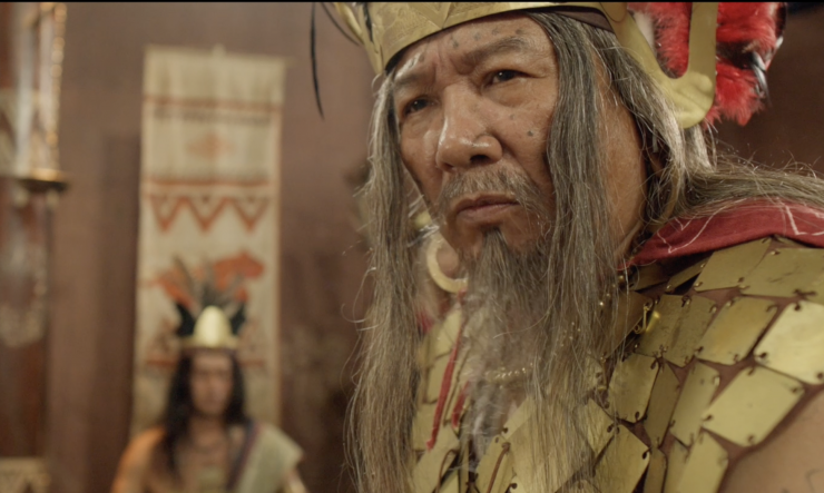 Tạo hình Vua Hùng&nbsp;của NSND Trọng Trinh trong "Huyền Tình Dạ Trạch".&nbsp;