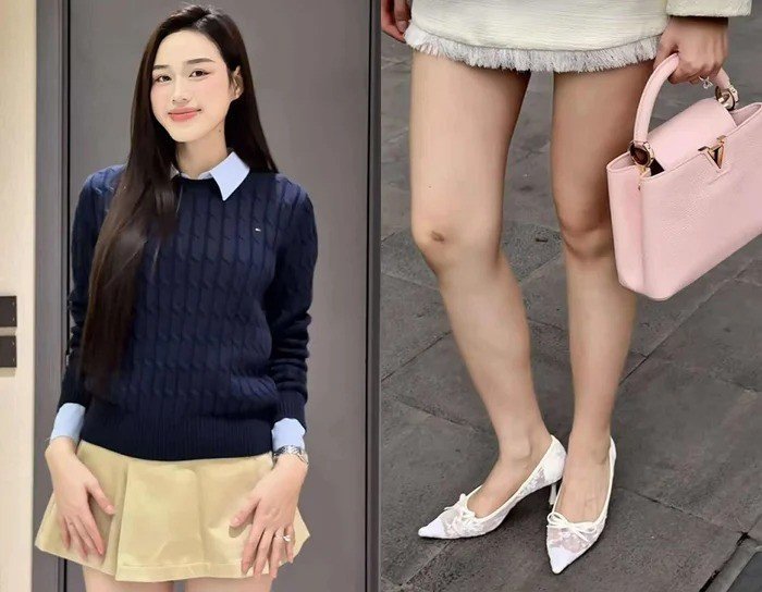 Hoa hậu Đỗ Thị Hà lộ vết thương khi mặc váy ngắn