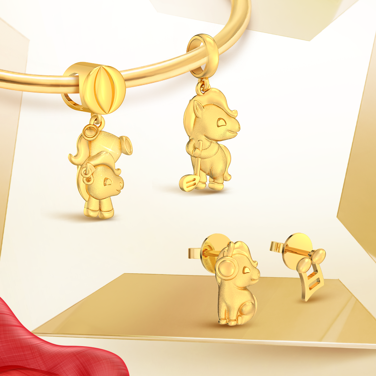 Trang sức với hình tượng Horsie thuộc bộ sưu tập trang sức vàng 99% Turning Gold của PNJ mang hình tượng chú ngựa luôn bản lĩnh và chủ động tiếng về phía trước. Ảnh: PNJ