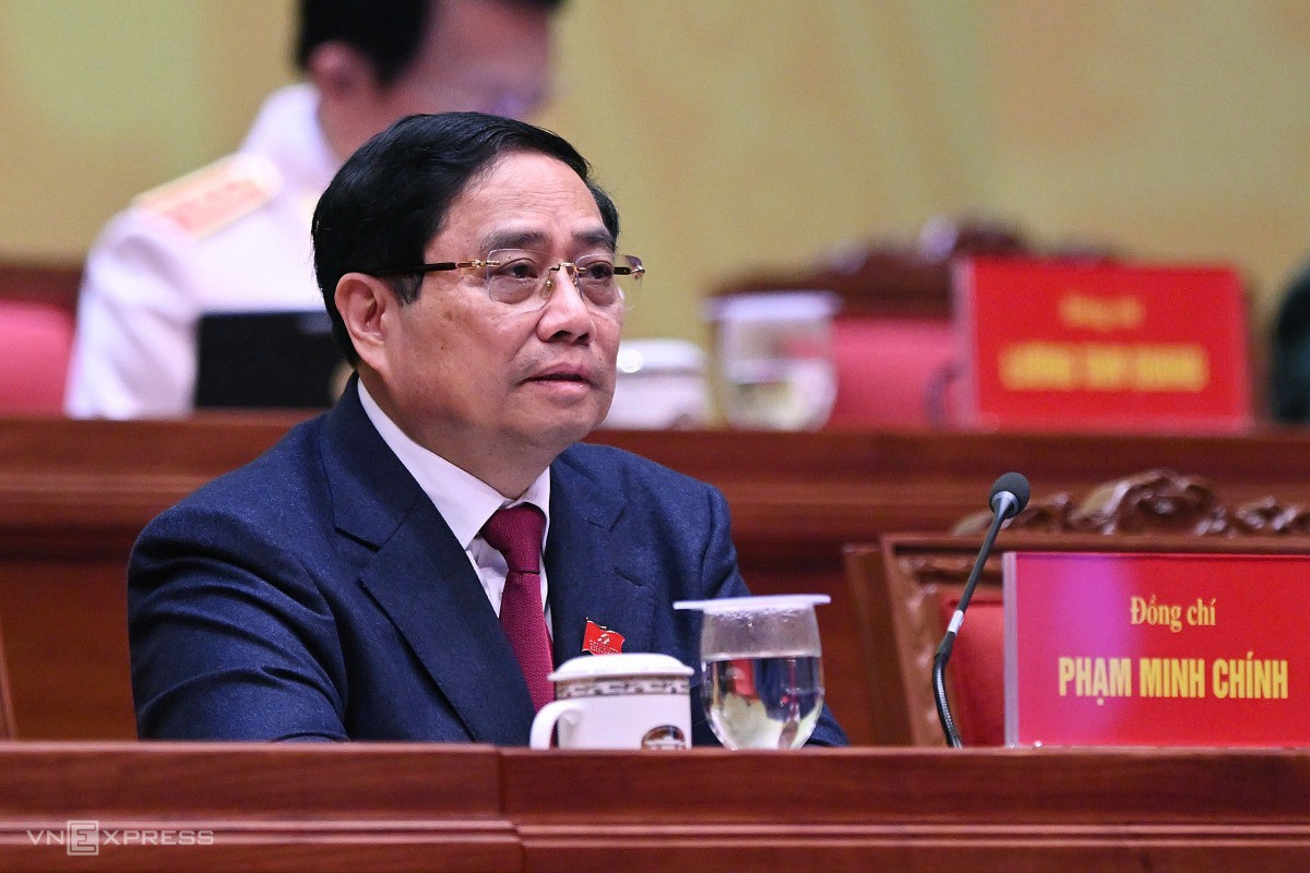 Thủ tướng Phạm Minh Chính tại phiên khai mạc Đại hội XIV. Ảnh:&nbsp;Giang Huy