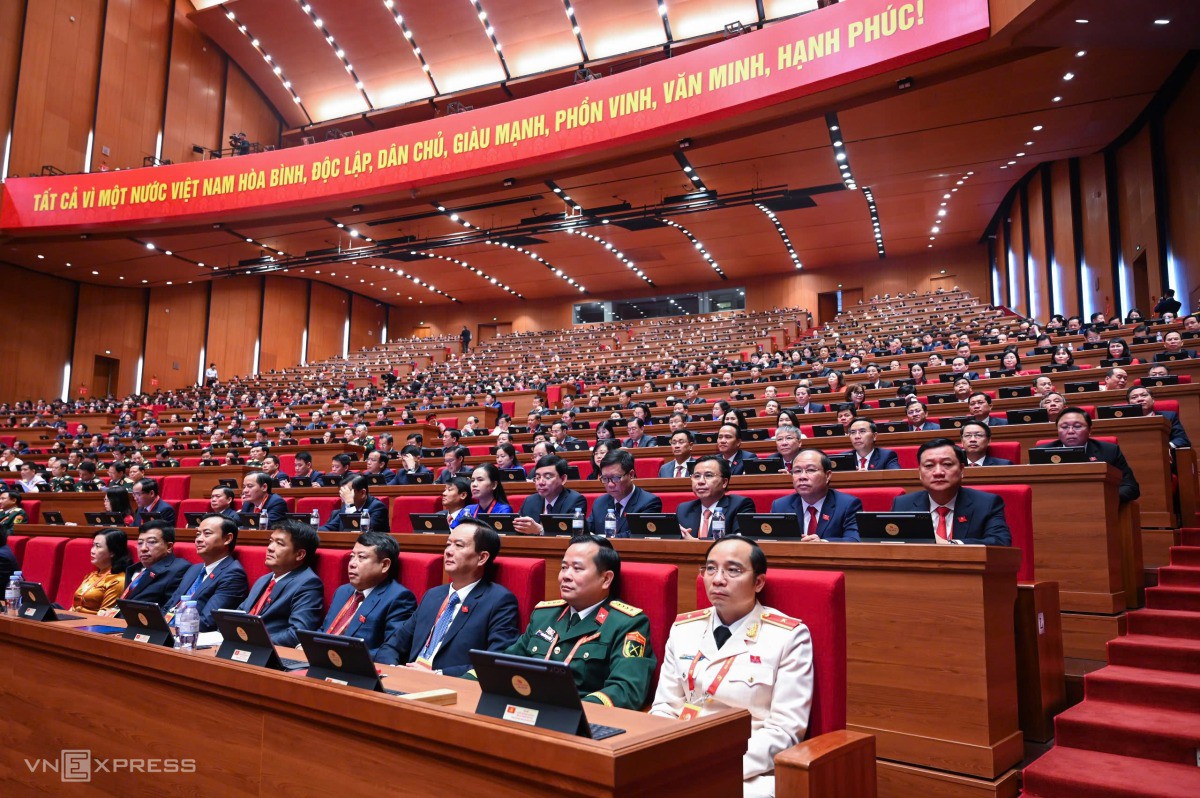 Đại biểu dự phiên khai mạc Đại hội XIV. Ảnh:&nbsp;Giang Huy