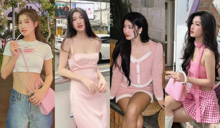 Đời thường, Phương Nhi cũng diện đồ hồng với tần suất dày đặc, phối đa phong cách khi dạo phố, đi cà phê.