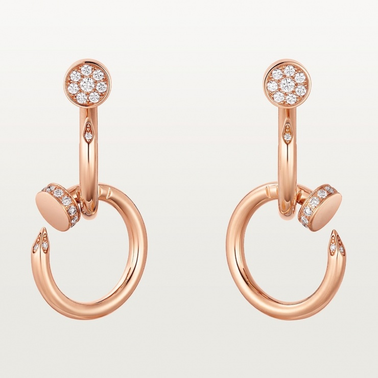 Đôi bông tai Cartier Juste un Clou vàng hồng 18K đính 54 viên kim cương khiến Ruby Nguyễn phải chi 14.600 USD (hơn 385 triệu đồng).