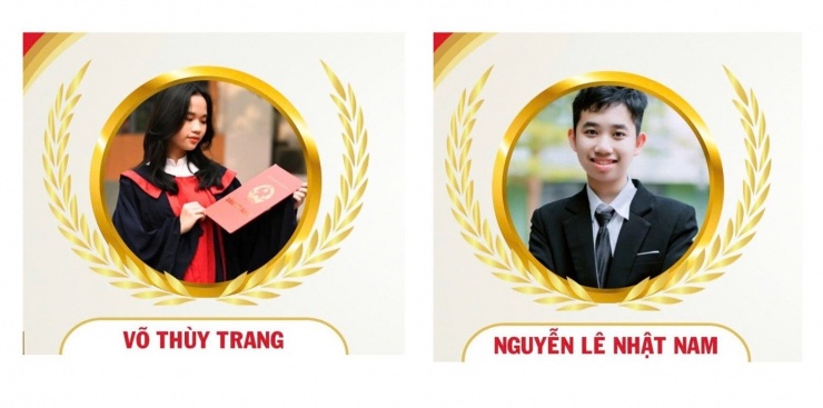 Võ Thùy Trang và Nguyễn Lê Nhật Nam - hai thủ khoa tại kỳ thi lần này đều đến từ trường THPT chuyên Đại học Sư phạm Hà Nội. Nguồn: Trường THPT chuyên ĐH Sư phạm Hà Nội