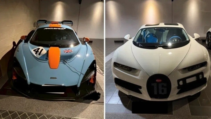 Chiếc McLaren Senna LM (trái) và chiếc Bugatti Chiron (phải). (Ảnh: Straitstimes)