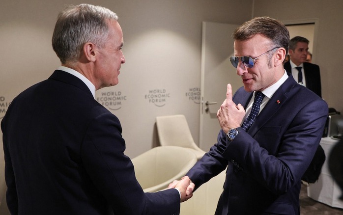 Thủ tướng Canada Mark Carney và Tổng thống Pháp Emmanuel Macron. Ảnh: Telegraph