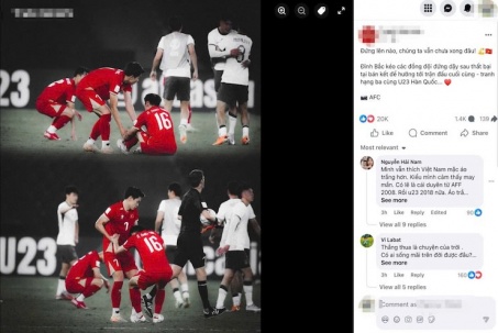 Hụt hẫng, nhưng dân mạng vẫn xuất khẩu thành thơ động viên U23 Việt Nam