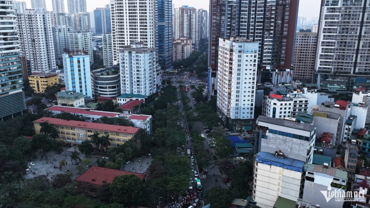 Sau khi hoàn thành, đoạn tuyến Ngụy Như Kon Tum - Nguyễn Trãi sẽ liên thông với đường Hoàng Đạo Thuý hiện tại. Ảnh: Đức Hoàng