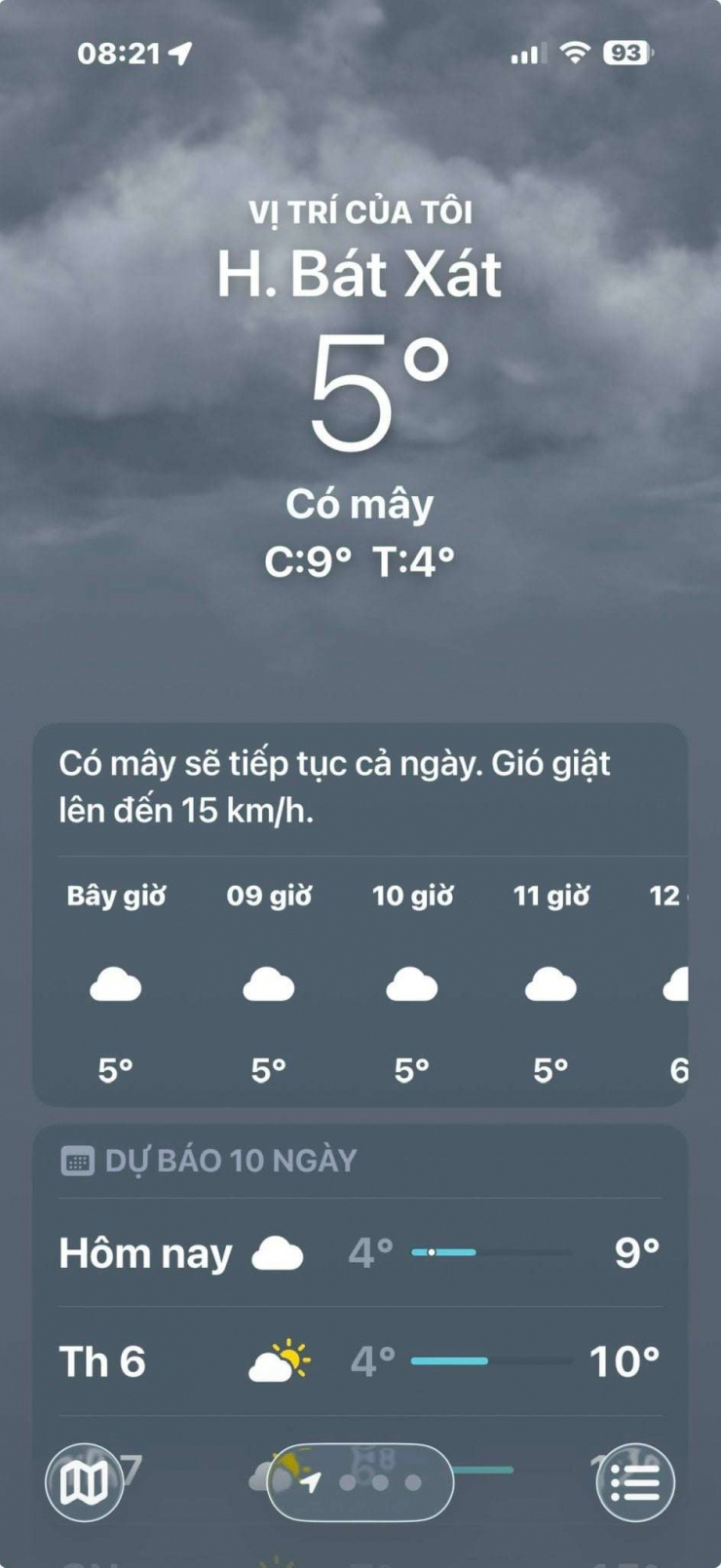 Nhiệt độ ở Bát Xát đo vào lúc 8h30 sáng nay. Ảnh: NVCC