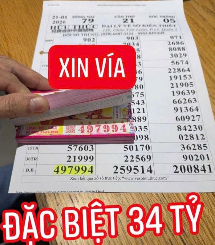 Vé số Đồng Nai đã lộ diện người trúng tại phường Chợ Lớn, TPHCM. Ảnh: ĐLVS Hữu Thức
