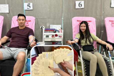 Vợ chồng trẻ 'dắt tay' cùng hiến máu, 17 lần hiến trong hơn 2 năm