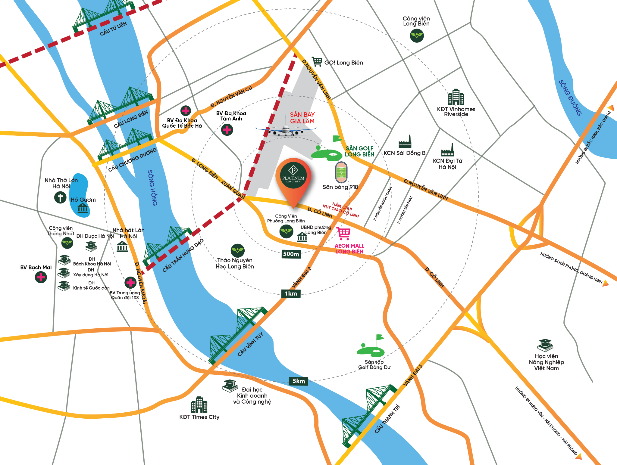 Vị trí vàng dự án Platinum Long Biên