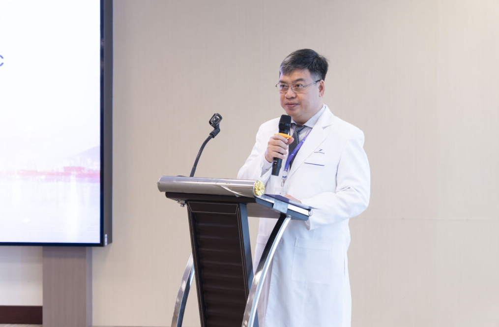 TS.BS Nguyễn Tuấn – Tổng Giám đốc Bệnh viện Đa khoa Quốc tế Hạnh Phúc chia sẻ tại Lễ ra mắt Trạm Cấp cứu Vệ tinh 115