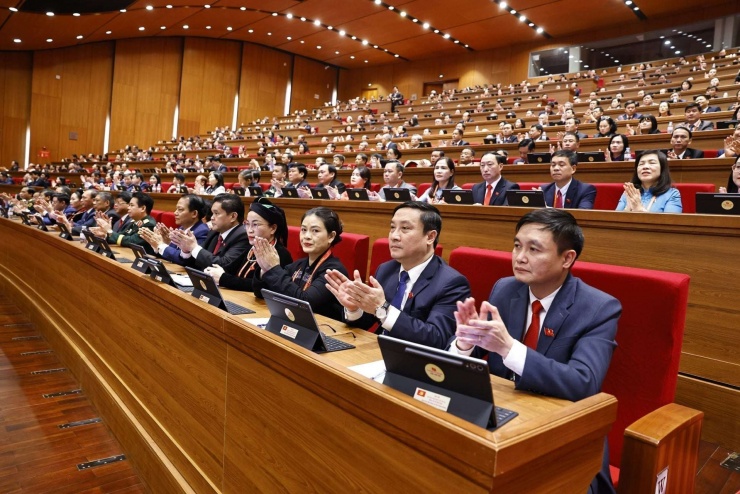 Các đại biểu tham dự phiên bế mạc Đại hội XIV của Đảng.