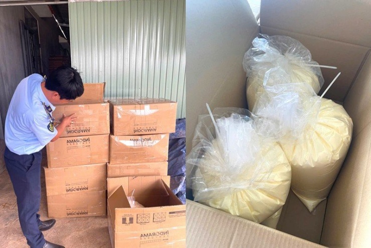 Gần 7 tạ kem dưỡng trắng da chuẩn bị đưa ra thị trường tiêu thụ bị lực lượng Quản lý thị trường thu giữ. Ảnh: Quản lý thị trường Gia Lai