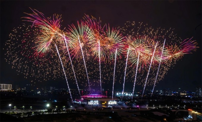 Góc quan sát pháo hoa từ tòa chung cư The Emerald. Ảnh: BTC