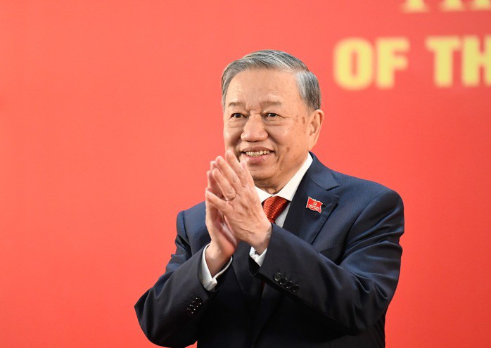 Tổng Bí thư Tô Lâm chủ trì Họp báo quốc tế công bố kết quả Đại hội đại biểu toàn quốc lần thứ XIV của Đảng. Ảnh: Như Ý