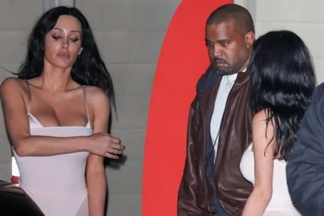 Vợ Kanye West diện bodysuit mỏng dính đi xem phim cùng chồng