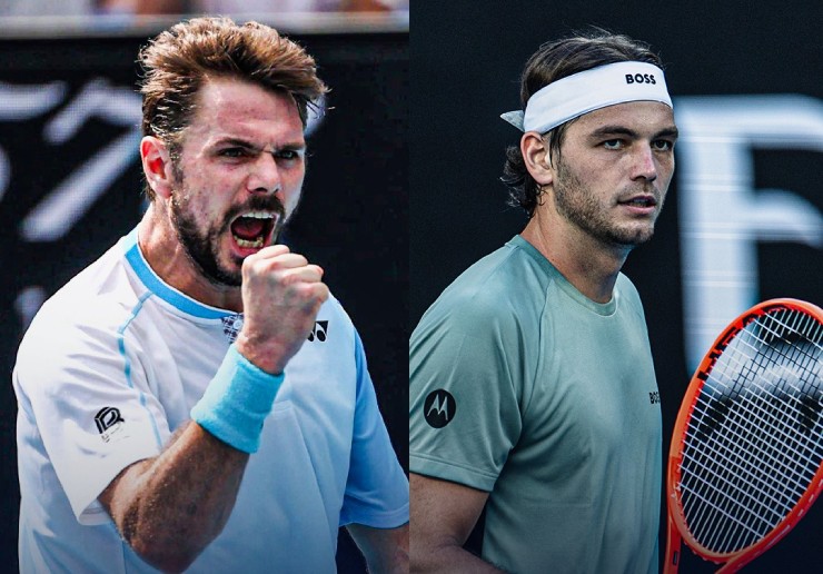 Trận đấu được chờ đợi giữa Wawrinka (bên trái) và Fritz (bên phải)
