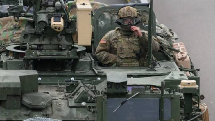 Thiết giáp Mỹ trong một cuộc tập trận ở Đức. Ảnh: GI.