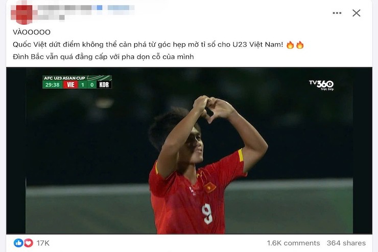 U23 Việt Nam đấu U23 Hàn Quốc: Đình Bắc kiến tạo, Quốc Việt ghi bàn khiến dân mạng vỡ òa