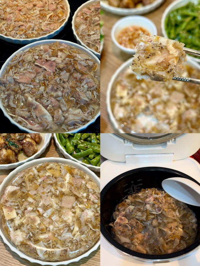 Công đoạn làm thịt đông. Ảnh: NVCC