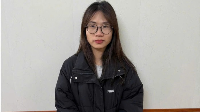 Trương Thị Hoài tại cơ quan công an