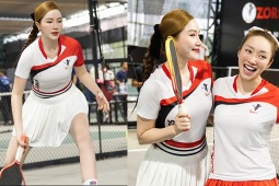 Ca sĩ Bảo Thy, tay vợt Lý Hoàng Nam vô địch giải pickleball toàn cao thủ