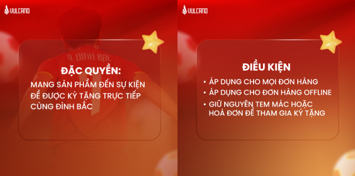 Thông tin điều kiện và đặc quyền ký tặng, lưu hóa đơn hoặc tem mác để đối chiếu khi tham gia.