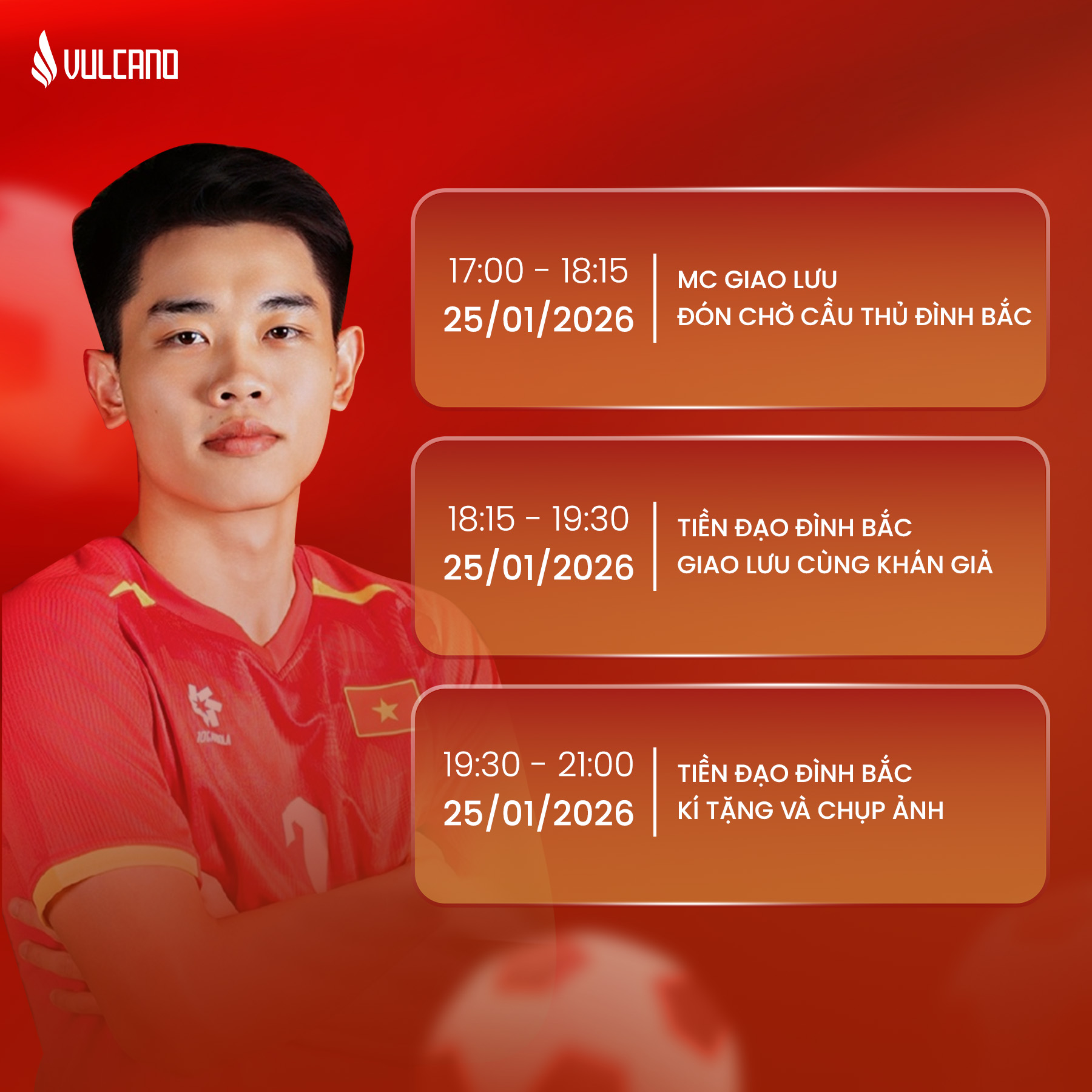 Lịch trình chi tiết các mốc thời gian trong sự kiện.